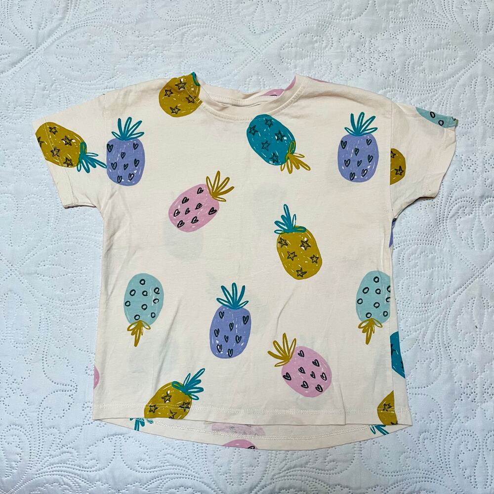 Zara Pineapple Graphic Tee Size 3/4 - Picture 2 of 4